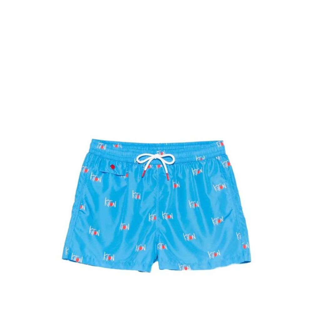 Kiton Men Swim Shorts With Logo Print